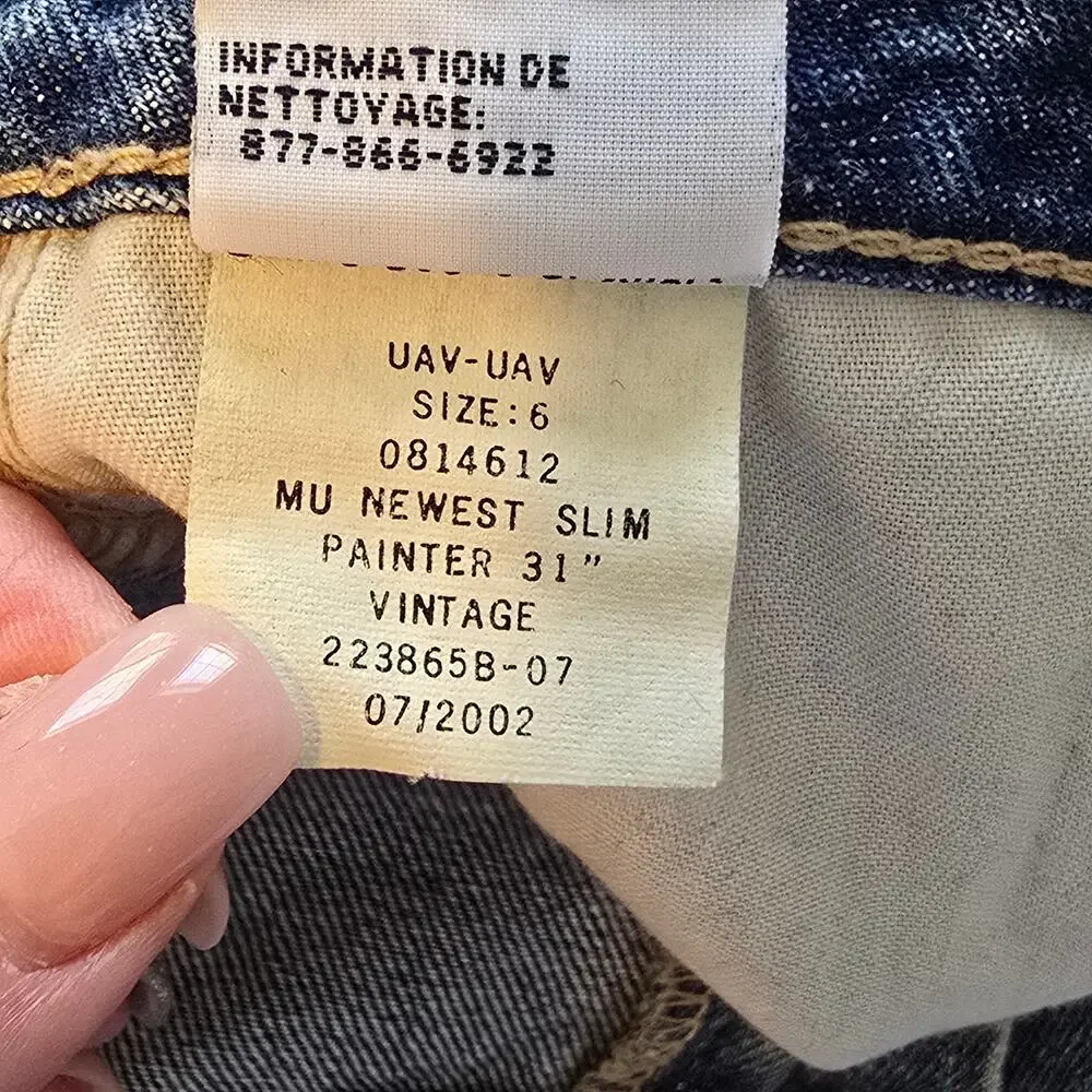 Vintage Tommy Hilfiger Jeans Womens Size 6 Blue Newest Slim Painter Retro Y2K